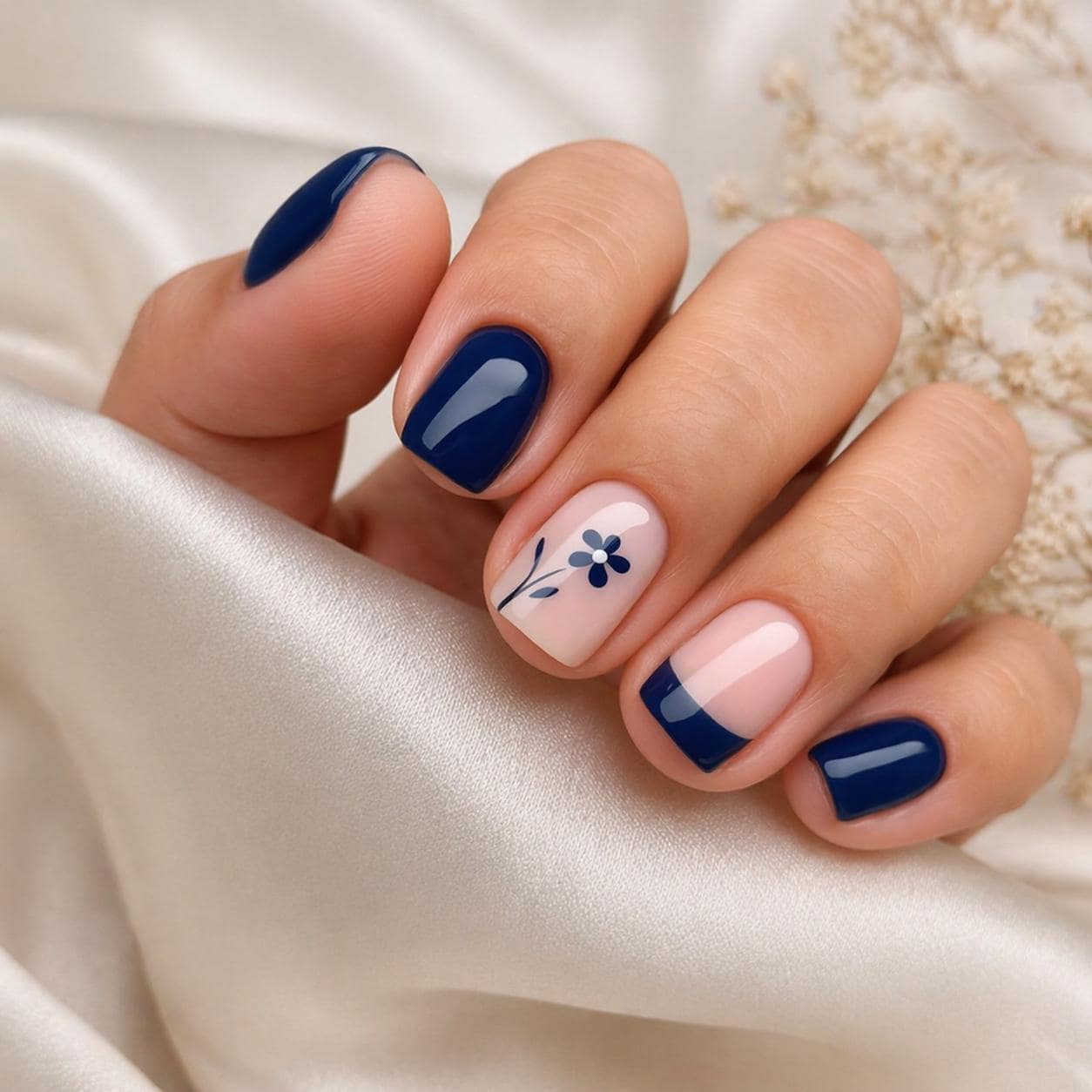 Navy Blue Nails - Etsy