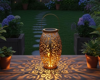 Outdoor Moroccan Solar Lantern, Decorative Pathway Light