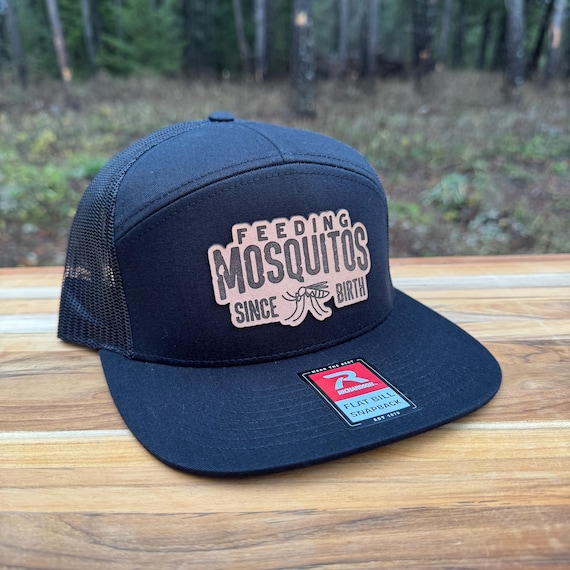Feeding Mosquito Since Birth Leather Patch Hat- Breathable Mesh