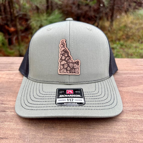 Stacked Log Idaho Leather Patch Hat - Breathable Mesh