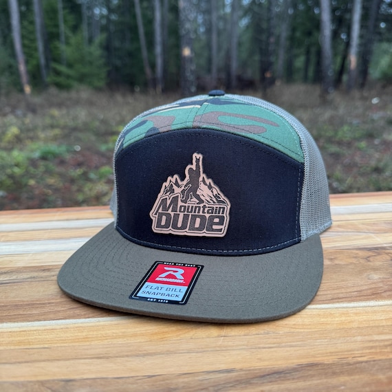 Mountain Dude Bigfoot Leather Patch Hat (Adjustable Mesh Back)