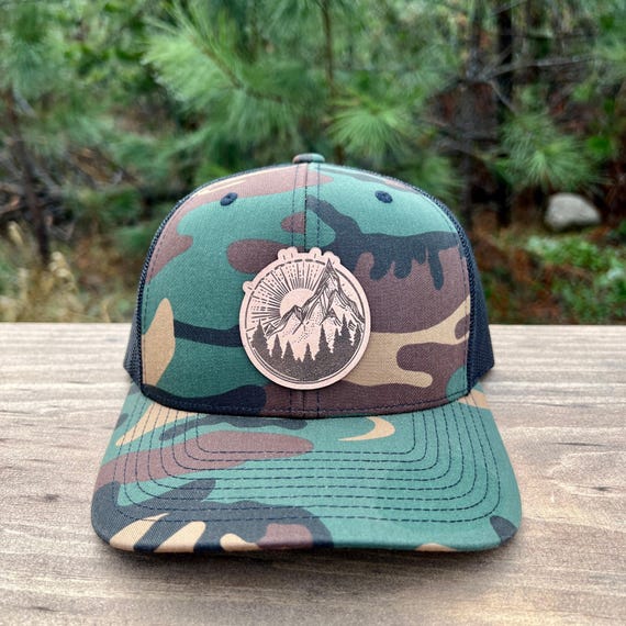 Mountain Sunrise Leather Patch Hat – 208 Brim Co