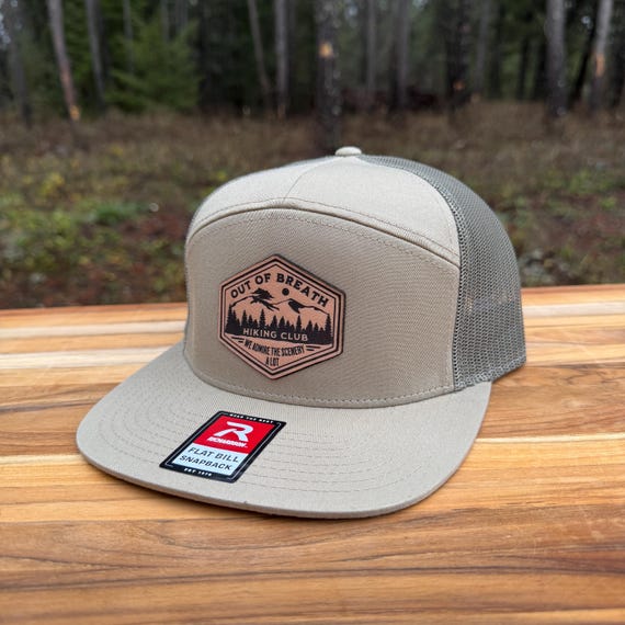 Out of Breath Hiking Club Leather Patch Hat (Adjustable Fit)