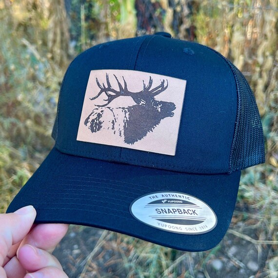 Bull Elk Leather Patch Hat (Adjustable Fit)
