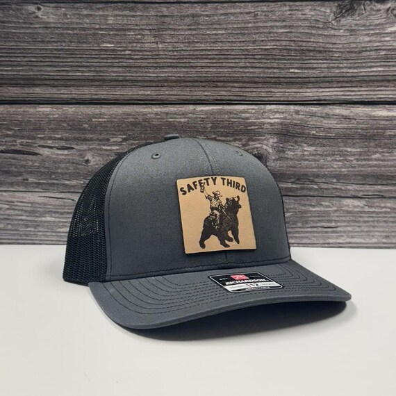 Safety 3rd Bear Rider Leather Patch Hat (Adjustable Snapback)