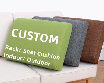 Custom Back Cushion Replacement Indoor Outdoor, Bespoke Backrest Pillows, Cut to Size Bed Headboard, Tailored Sofa Bench Chair Foam Back Pad