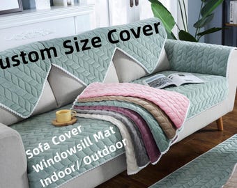Custom Sofa Slipcover, Coverlet for Cushion, Non-Slip Windowsill Protector Mat for Cat Dog, Cut to Size Bench Seat Cover, Bed Topper Sheets