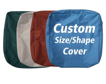Custom Cushion Covers Indoor Outdoor, Cut to Size Zippered Anti-Slip Sofa Chair Pad Cover Replacement, Bench Seating Cover, 1 in-12 in Thick