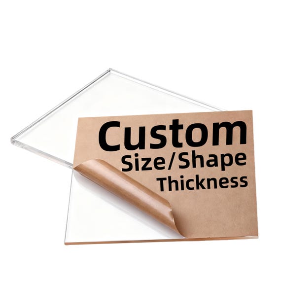 Custom Size Acrylic Sheets, High-Transparency Tailored Plexiglass Panel, Bespoke Crafted Shelves Crystal-Clear, Made to Order Plastic Sheet