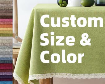 Benutzerdefinierte Tischdecke, maßgeschneiderte Größe wasserdicht Esstisch Abdeckung, maßgeschneiderte Party Meeting Hochzeit Tischläufer, Picknick Restaurant Schreibtisch Schutz