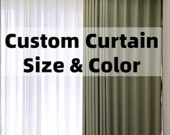 Custom Curtains for Extra Small Large Wide Window, Made to Order Drape Panel, Bespoke Sheer Curtain Valances, Cut to Size Blackout Treatment