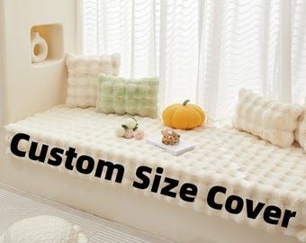 Custom Cut Sofa Cover Mat, Non-Slip Couch Cushion Protector Seat Coverlet, Made to Size Daybed Sheet Windowsill Floor Mat, Thicken Plush Pad