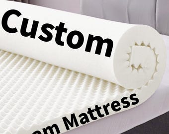 Custom Foam Mattress Topper, Bespoke Wavy Cotton Egg Foam Mattress Pads, Tailored Soundproof Sponge Sheets, Cut to Size Bed Topper 1 in-6 in