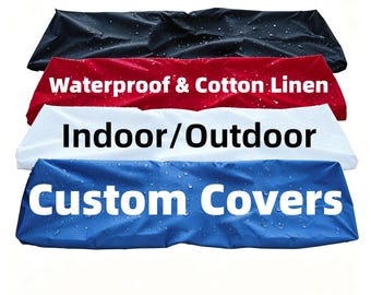 Custom Cushion Covers, Bespoke Waterproof Zipper Cover Indoor Outdoor, Non-Slip Cut to Size Cover Replacement for Sofa Chair Pad, Pillowcase