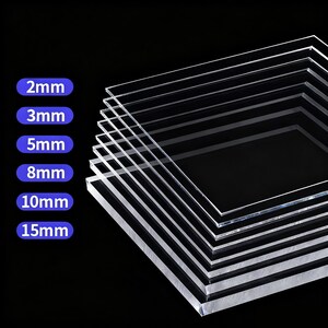 Custom Size Acrylic Sheets, High-Transparency Tailored Plexiglass Panel, Bespoke Crafted Shelves Crystal-Clear, Made to Order Plastic Sheet image 8
