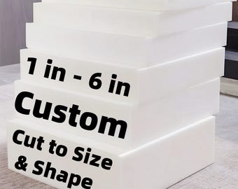 Custom Size Foam Filler, Cut to Shape Upholstery Foam Saggy Sofa Bed Cushion Replacement, Bespoke Mattress 1-6 in, Tailored DIY Sponge Sheet