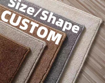 Custom Size Rug, Cut to Shape Bath Mat, Tailor-Made Stair Carpet Shag Rug for Bathroom Floor Tub and Shower, Bespoke Non-Slip Runner Doormat