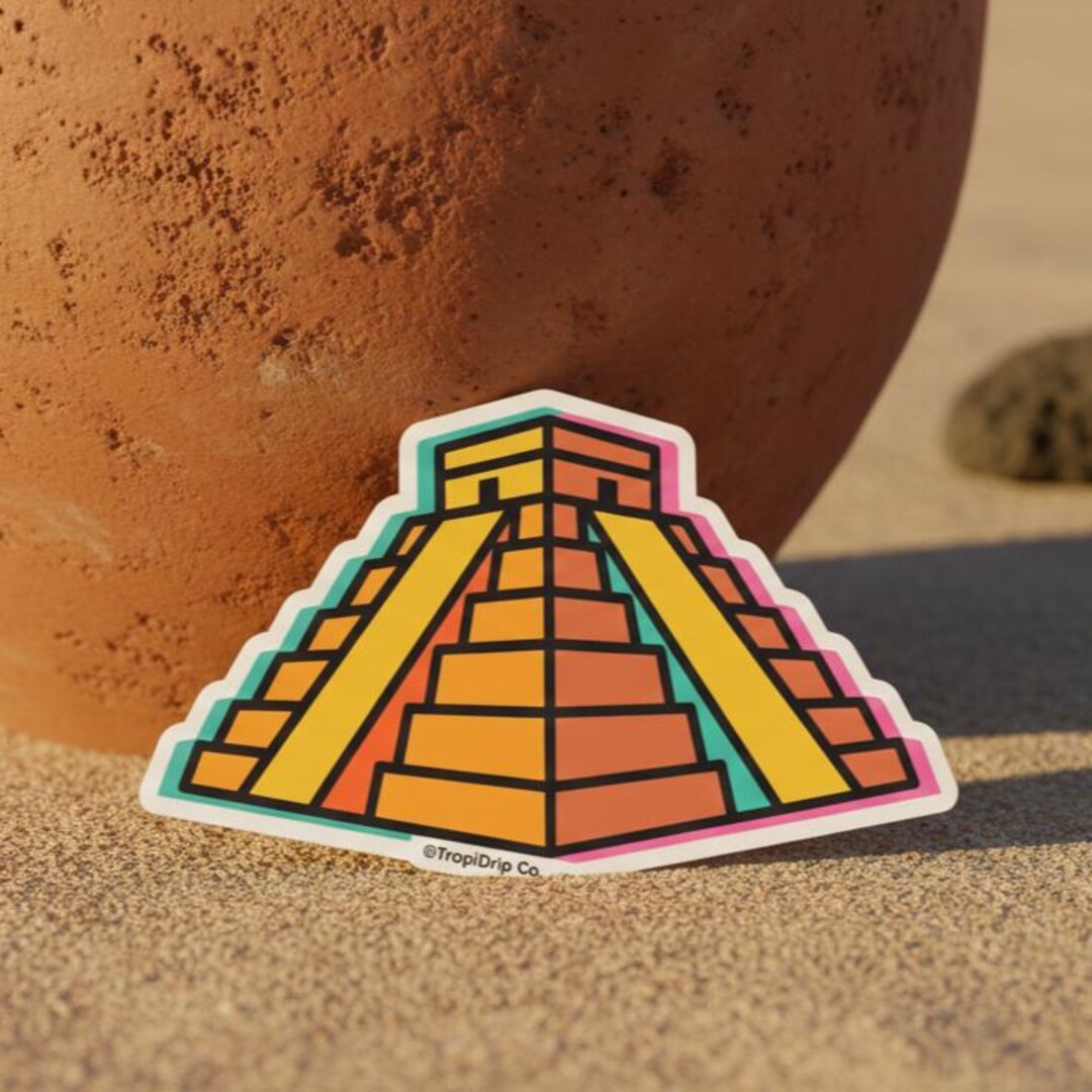 Pirámide Azteca Sticker, Mexican Ancestral Heritage Vinyl | Aztec ...