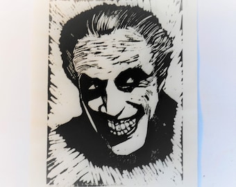 The Man Who Laughs inspired Limited Edition Lino Cut Print