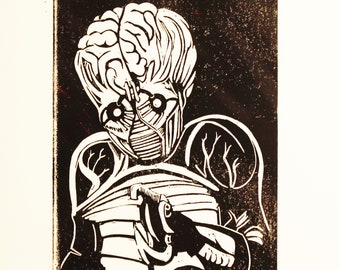 Limited Edition This Island Earth Monster Print Linocut