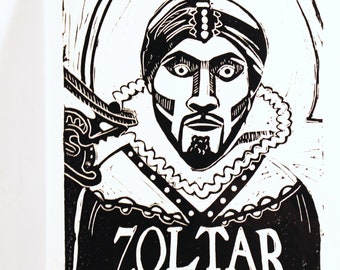 Zoltar the Fortune Teller linocut limited edition print