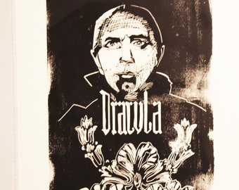 Dracula Urban Legend Linocut Print