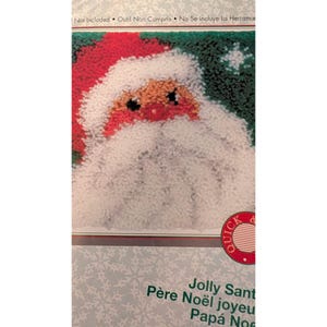 WonderArt Jolly Santa Knüpfteppich-Set 12" x 12" (ca. 30 x 30 cm) von Caron International (Werkzeug nicht enthalten)