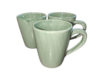 Pottery Barn Céleri Sausalito (Vert clair) Ensemble de 3 tasses en céramique de Chine fait main au Mexique Passe au lave-vaisselle et au micro-ondes
