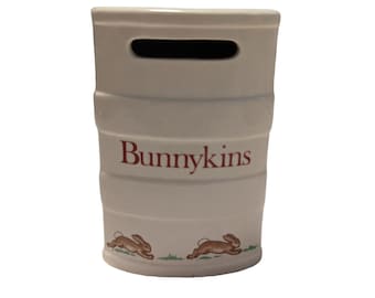 Tirelire Bunnykins vintage en céramique avec des illustrations d'adorables lapins