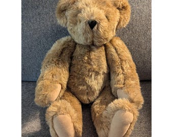 Auténtico oso de peluche de Vermont, hecho a mano. Peluche marrón de colección. Material suave y duradero. 40 cm. Garantía de por vida.