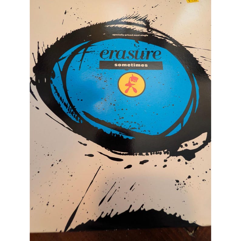 Puede incluir: Vinilo "Sometimes" de Erasure. La portada del &aacute;lbum presenta un dise&ntilde;o azul en forma de ojo con pinceladas negras y el nombre de la banda. La palabra "sometimes" est&aacute; escrita en un rect&aacute;ngulo negro. Un c&iacute;rculo amarillo con una figura roja est&aacute; en el centro.