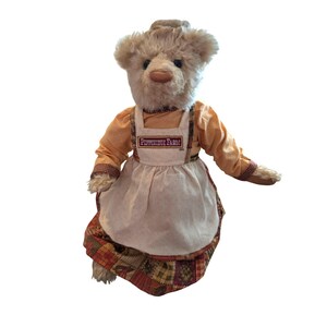 Pepperidge Farm 1st Edition Sammler Teddybär Von Douglas Co. Mit Patchwork Schürze & Kleid 1998 Limitiert 396/1500