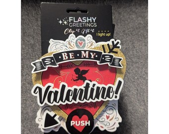 5 cartes de voeux flashy LED « Be My Valentine »