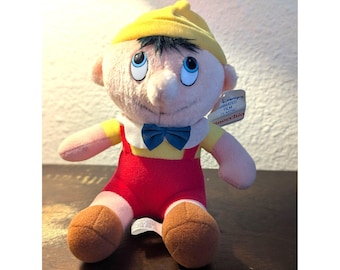 Disney Pinocchio Plush Doll Vintage 1980s Animated Film Classic Collectible Taiwan 7 Inch Toy