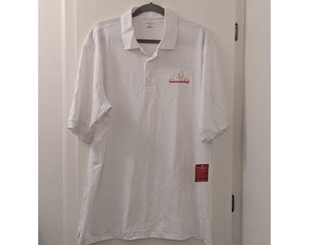 Wiener Schnitzel - Polo Lands End XL blanc avec logo 100 % coton Pima