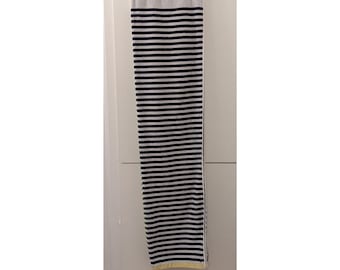 2 serviettes de bain en coton à rayures Pottery Barn avec rayures vert marine, jaune et gris