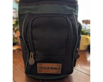 リーズゴルフ ブラック＆グリーン 保冷機能付きゴルフバッグ型クーラーバッグ（複数の収納コンパートメント付き）