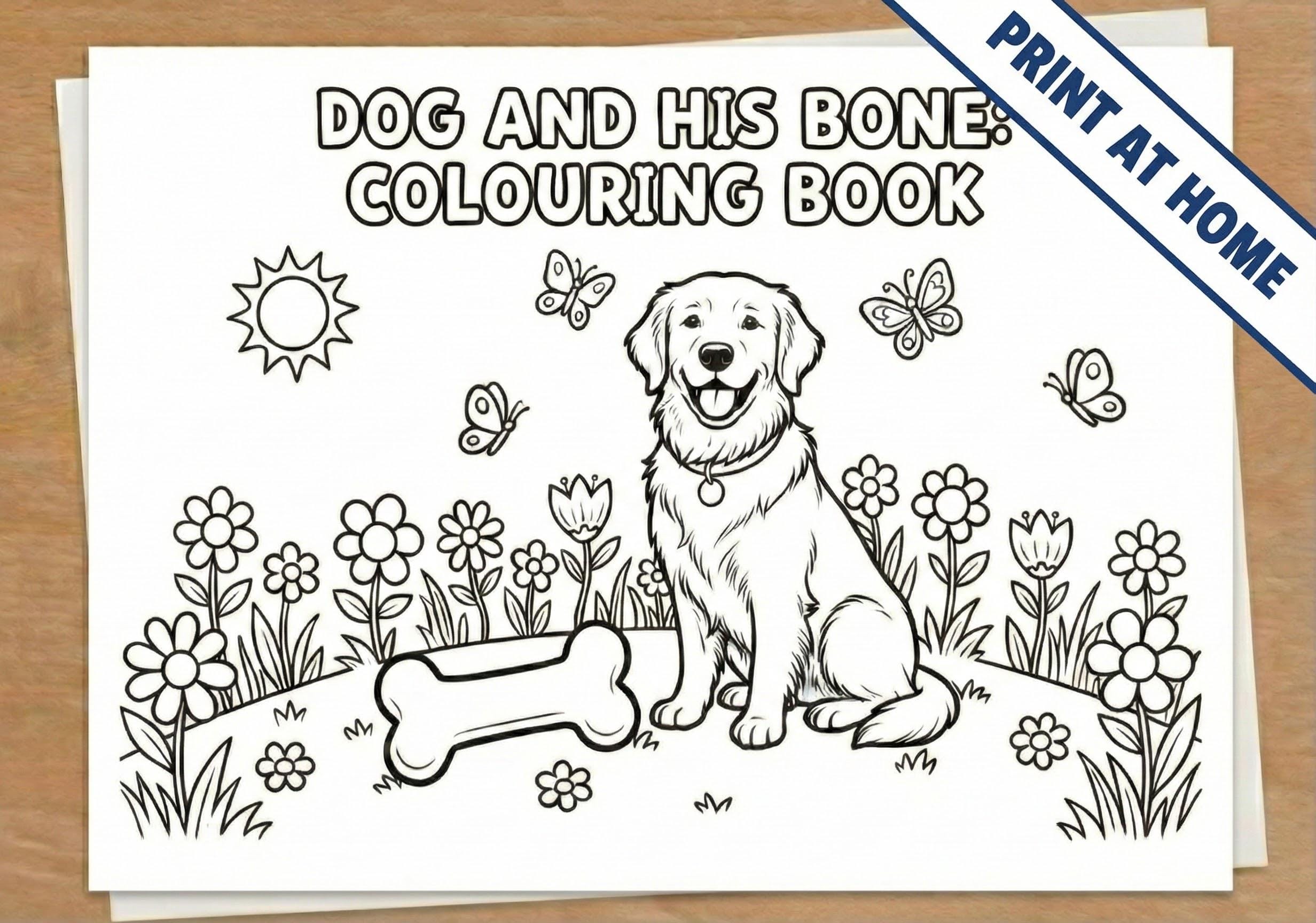 Dog Prinatble Color Worksheet.pdf Dog Coloring Pages for Kids | 12 Printable Activity Sheets (PDF) - Etsy ...