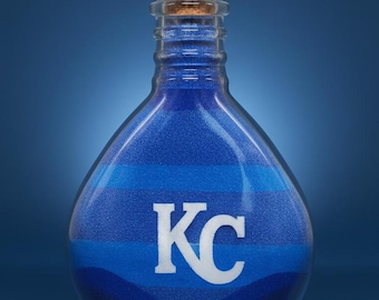 Kansas City Sand Art Bottle - Blue KC Royalty