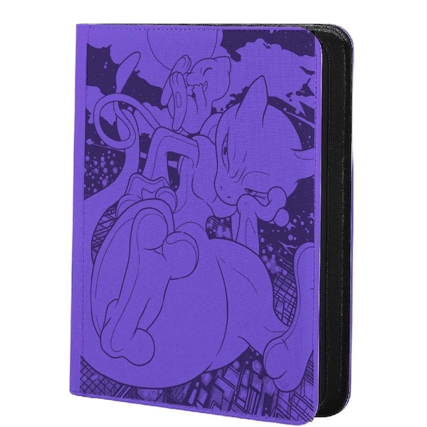 Custom Pokemon Laser Engraved mewtwo & mew Binder  (Made to Order)