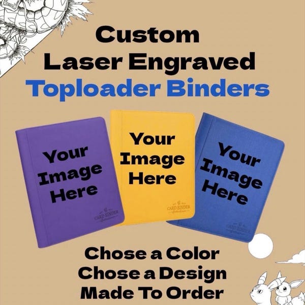 Custom Toploader Binder Laser Engraved- 9 Pocket