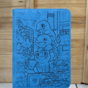 Gen 1 Starters Pokemon TCG Binder Laser Engraved