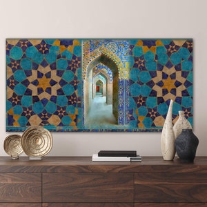 Moroccan Corridor, Panorama, Boho Décor, Holiday Gifts Ideas, Middle Eastern, Canvas Print, Wedding Gift, Bohemian, Housewarming Gift