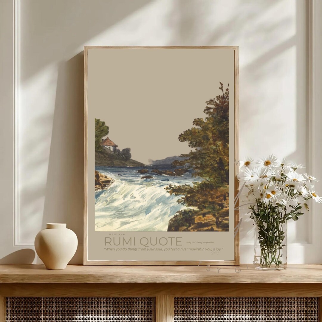 Rumi Quote River Landscape Art Print, Sufi Poetry (digital Download) - Etsy