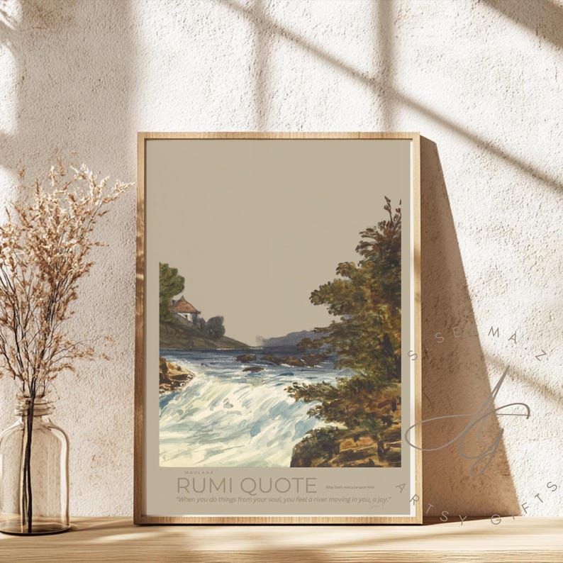 Rumi Quote River Landscape Art Print, Sufi Poetry (digital Download) - Etsy