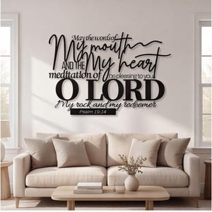Metal Christian Wall Decor, Psalm Bible Verse Sign,Scripture Wall Art, Faith Home Decor, Religious Gift
