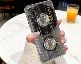 Funda para Samsung Galaxy con circuito de cámara y cinta musical retro