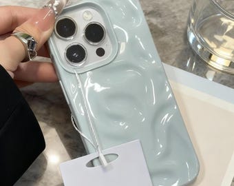 Funda para iPhone con diseño 3D arrugado/Funda de silicona suave a prueba de golpes