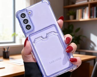 Funda transparente tipo cartera para Samsung Galaxy / Funda protectora transparente para Galaxy Series A y S