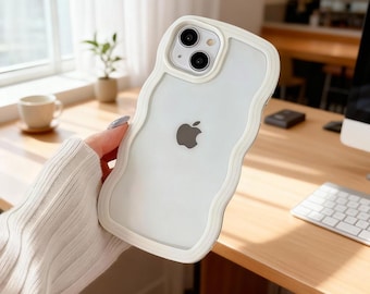 Candy Wavy Lines doorzichtige bumperhoes voor iPhone Schokbestendige transparante hoes